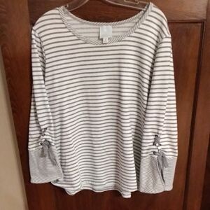 Sunday Gray Striped Sweatshirt